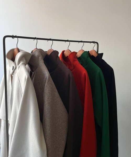 hellam（へラム）の「スタンドカラー ケープロングコート（ステンカラーコート・レディース・ブラック/ブラウン/オレンジ/グリーン/アイボリー/モカ/杢グレー/チャコールグレー/ネイビー・FREE）」の18枚目の写真