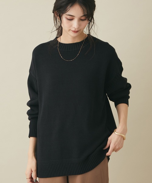 CRAFT STANDARD BOUTIQUE（クラフトスタンダードブティック）の「ガンジーニットプルオーバー　＊◆（ニット/セーター・レディース・ブラック/ブルー/グリーン/アイボリー・FREE）」の2枚目の写真