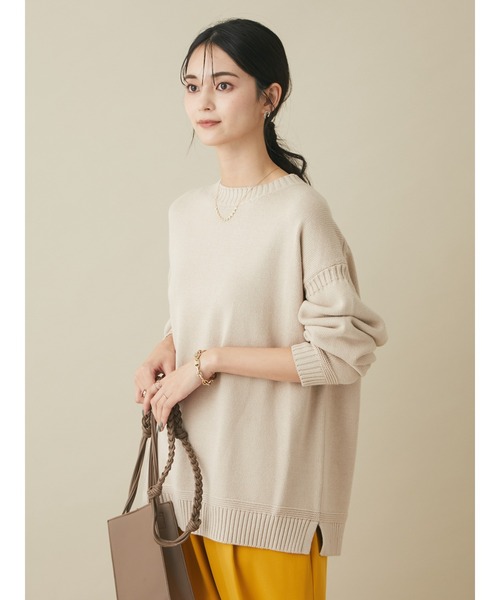 CRAFT STANDARD BOUTIQUE（クラフトスタンダードブティック）の「ガンジーニットプルオーバー　＊◆（ニット/セーター・レディース・ブラック/ブルー/グリーン/アイボリー・FREE）」の5枚目の写真