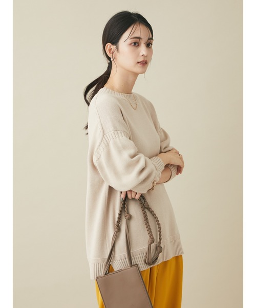 CRAFT STANDARD BOUTIQUE（クラフトスタンダードブティック）の「ガンジーニットプルオーバー　＊◆（ニット/セーター・レディース・ブラック/ブルー/グリーン/アイボリー・FREE）」の6枚目の写真