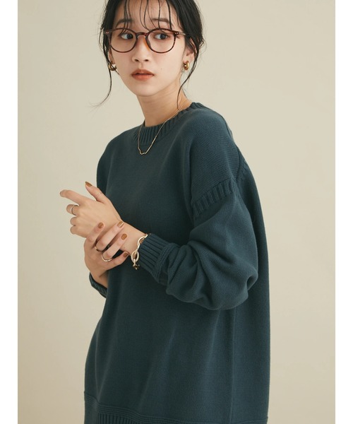 CRAFT STANDARD BOUTIQUE（クラフトスタンダードブティック）の「ガンジーニットプルオーバー　＊◆（ニット/セーター・レディース・ブラック/ブルー/グリーン/アイボリー・FREE）」の9枚目の写真