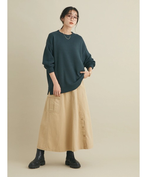 CRAFT STANDARD BOUTIQUE（クラフトスタンダードブティック）の「ガンジーニットプルオーバー　＊◆（ニット/セーター・レディース・ブラック/ブルー/グリーン/アイボリー・FREE）」の11枚目の写真