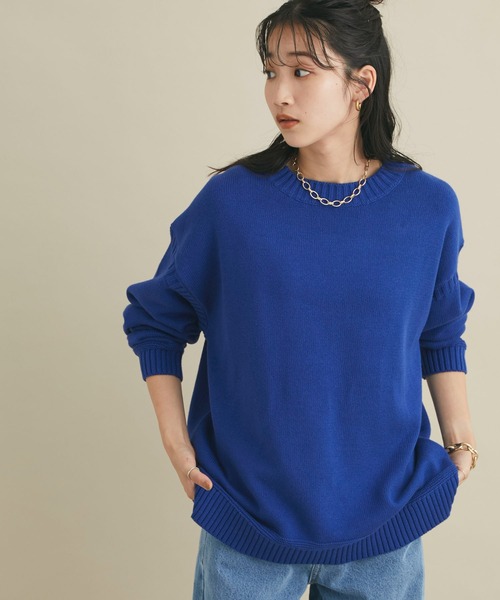 CRAFT STANDARD BOUTIQUE（クラフトスタンダードブティック）の「ガンジーニットプルオーバー　＊◆（ニット/セーター・レディース・ブラック/ブルー/グリーン/アイボリー・FREE）」の14枚目の写真