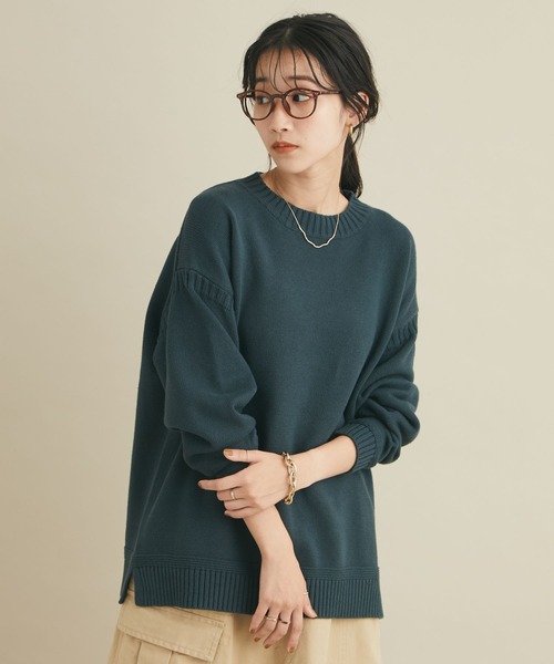 CRAFT STANDARD BOUTIQUE（クラフトスタンダードブティック）の「ガンジーニットプルオーバー　＊◆（ニット/セーター・レディース・ブラック/ブルー/グリーン/アイボリー・FREE）」の8枚目の写真