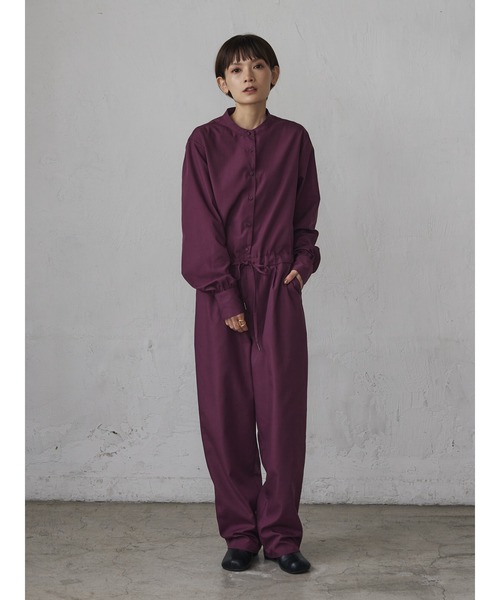 rem closet(レムクローゼット)の「ロングスリーブジャンプスーツ(つなぎ/オールインワン・レディース・ブラック/ワイン・S)」の5枚目の写真
