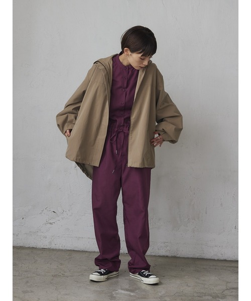 rem closet(レムクローゼット)の「ロングスリーブジャンプスーツ(つなぎ/オールインワン・レディース・ブラック/ワイン・S)」の7枚目の写真