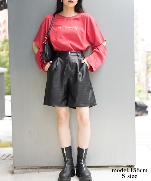 SpRay（スプレイ）の「エコレザーショーパン（その他パンツ・レディース・ブラック/ブラウン・SMALL/MEDIUM）」の17枚目の写真