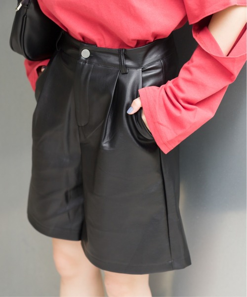 SpRay（スプレイ）の「エコレザーショーパン（その他パンツ・レディース・ブラック/ブラウン・SMALL/MEDIUM）」の19枚目の写真