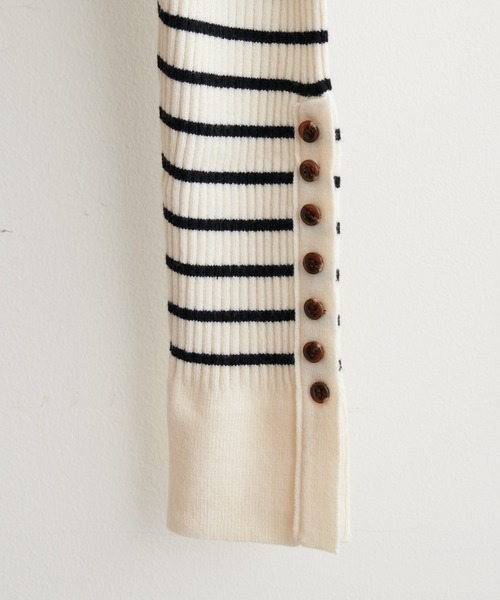 natural couture（ナチュラルクチュール）の「袖口ちび釦プチハイリブニット（ニット/セーター・レディース・オレンジ/ブルー/アイボリー/その他1/スミクロ/ライトベージュ・FREE）」の15枚目の写真