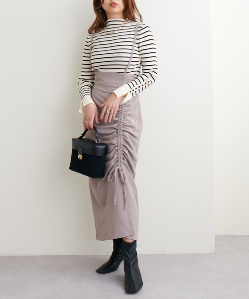 natural couture（ナチュラルクチュール）の「袖口ちび釦プチハイリブニット（ニット/セーター・レディース・オレンジ/ブルー/アイボリー/その他1/スミクロ/ライトベージュ・FREE）」の14枚目の写真