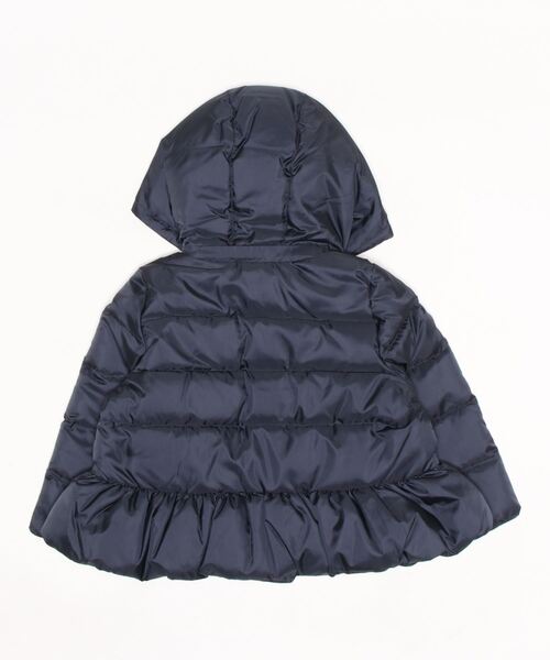 Tartine et Chocolat（タルティーヌエショコラ）の「TartineetChocolat/インスパイアタフタ取り外し可能フード付きリボン裾フリルショートダウンコート(90~140cm)（ダウンジャケット/コート・キッズ・ネイビー/ピンク・130/90/100/120/110/140）」の9枚目の写真