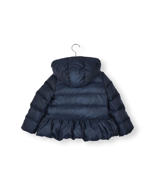 Tartine et Chocolat（タルティーヌエショコラ）の「TartineetChocolat/インスパイアタフタ取り外し可能フード付きリボン裾フリルショートダウンコート(90~140cm)（ダウンジャケット/コート・キッズ・ネイビー/ピンク・130/90/100/120/110/140）」の18枚目の写真