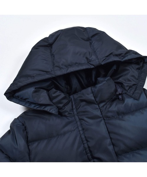 Tartine et Chocolat（タルティーヌエショコラ）の「TartineetChocolat/インスパイアタフタ取り外し可能フード付きリボン裾フリルショートダウンコート(90~140cm)（ダウンジャケット/コート・キッズ・ネイビー/ピンク・130/90/100/120/110/140）」の14枚目の写真