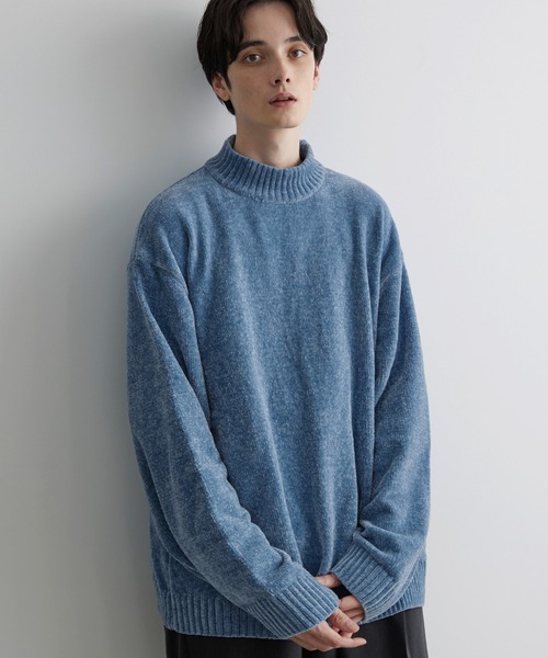 Anchor Smith（アンカー スミス）の「オーバーサイズモックネックモールヤーンプルオーバーニット（ニット/セーター・メンズ・ブラウン/ホワイト/ブルー/ブラック/グレー系/ライトグレー/チャコールグレー/グリーン/ワイン/チャコール/ブルーグリーン/グレー系2/グレー系1/ライトブルー/ダークブラウン・L/M）」の13枚目の写真