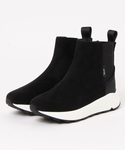 Q（キュー）の「スニーカーブーツ（ブーツ・レディース・ブラック/ベージュ・23.5/24.5）」の2枚目の写真