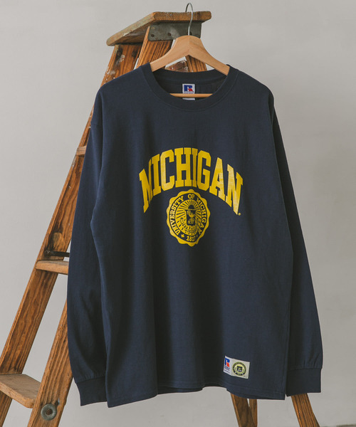 Russell Athletic(ラッセルアスレティック)の「『別注』RUSSELL ATHLETIC×DOORS UNIVERSITY L/S T-SHIRTS(Tシャツ/カットソー・メンズ・ホワイト/ネイビー/グレー・MEDIUM/LARGE)」の3枚目の写真