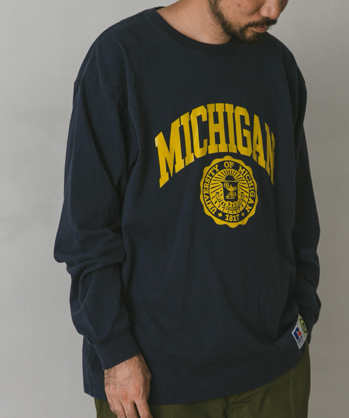 Russell Athletic(ラッセルアスレティック)の「『別注』RUSSELL ATHLETIC×DOORS UNIVERSITY L/S T-SHIRTS(Tシャツ/カットソー・メンズ・ホワイト/ネイビー/グレー・MEDIUM/LARGE)」の5枚目の写真