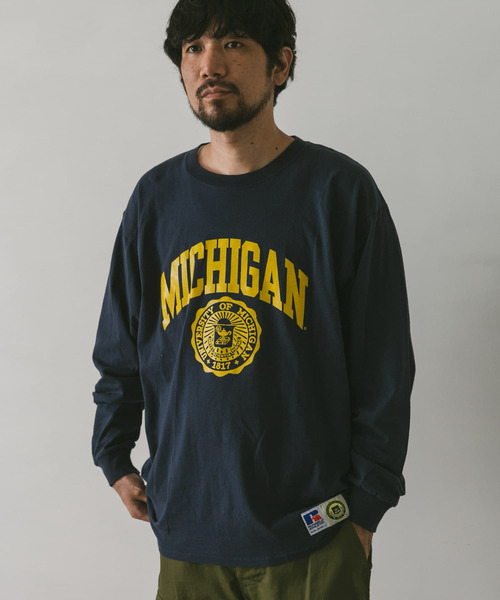 Russell Athletic(ラッセルアスレティック)の「『別注』RUSSELL ATHLETIC×DOORS UNIVERSITY L/S T-SHIRTS(Tシャツ/カットソー・メンズ・ホワイト/ネイビー/グレー・MEDIUM/LARGE)」の7枚目の写真