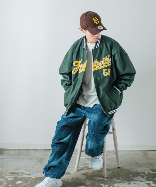 improves(インプローブス)の「ポリツイル ロゴ アップリケ 刺繍 スタジアム ジャンパー(スタジャン・メンズ・グリーン/ブルー/ブルー系その他/グリーン系その他/ブラック系その他/ブラック・MEDIUM/LARGE)」の15枚目の写真