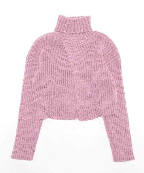 toucher du brise(トゥシェドブリーズ)の「バックシャン スリット ショート丈 ニット(ニット/セーター・レディース・ブラック/オフホワイト/ピンク/カーキ・M)」の6枚目の写真