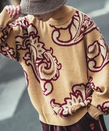 SIDEWAY STANCE | 【SIDEWAY STANCE】モヘアタッチ 総柄 クルーネック ニットセーター(ニット/セーター)