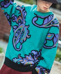 SIDEWAY STANCE | 【SIDEWAY STANCE】モヘアタッチ 総柄 クルーネック ニットセーター(ニット/セーター)