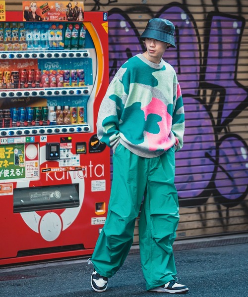 SIDEWAY STANCE（サイドウェイスタンス）の「【SIDEWAY STANCE】モヘアタッチ 総柄 クルーネック ニットセーター（ニット/セーター・メンズ・ブラック/ベージュ/ブルー/グリーン/ブラウン×イエロー/ブラック×グリーン/イエロー×グレー/A/B/C・MEDIUM/LARGE）」の21枚目の写真