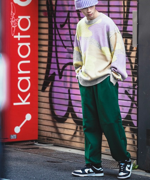 SIDEWAY STANCE（サイドウェイスタンス）の「【SIDEWAY STANCE】モヘアタッチ 総柄 クルーネック ニットセーター（ニット/セーター・メンズ・ブラック/ベージュ/ブルー/グリーン/ブラウン×イエロー/ブラック×グリーン/イエロー×グレー/A/B/C・MEDIUM/LARGE）」の18枚目の写真