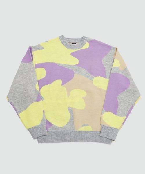 SIDEWAY STANCE（サイドウェイスタンス）の「【SIDEWAY STANCE】モヘアタッチ 総柄 クルーネック ニットセーター（ニット/セーター・メンズ・ブラック/ベージュ/ブルー/グリーン/ブラウン×イエロー/ブラック×グリーン/イエロー×グレー/A/B/C・MEDIUM/LARGE）」の14枚目の写真