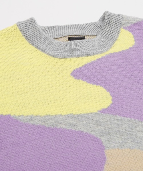 SIDEWAY STANCE（サイドウェイスタンス）の「【SIDEWAY STANCE】モヘアタッチ 総柄 クルーネック ニットセーター（ニット/セーター・メンズ・ブラック/ベージュ/ブルー/グリーン/ブラウン×イエロー/ブラック×グリーン/イエロー×グレー/A/B/C・MEDIUM/LARGE）」の13枚目の写真