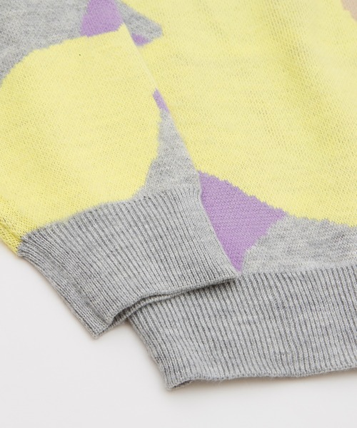 SIDEWAY STANCE（サイドウェイスタンス）の「【SIDEWAY STANCE】モヘアタッチ 総柄 クルーネック ニットセーター（ニット/セーター・メンズ・ブラック/ベージュ/ブルー/グリーン/ブラウン×イエロー/ブラック×グリーン/イエロー×グレー/A/B/C・MEDIUM/LARGE）」の12枚目の写真