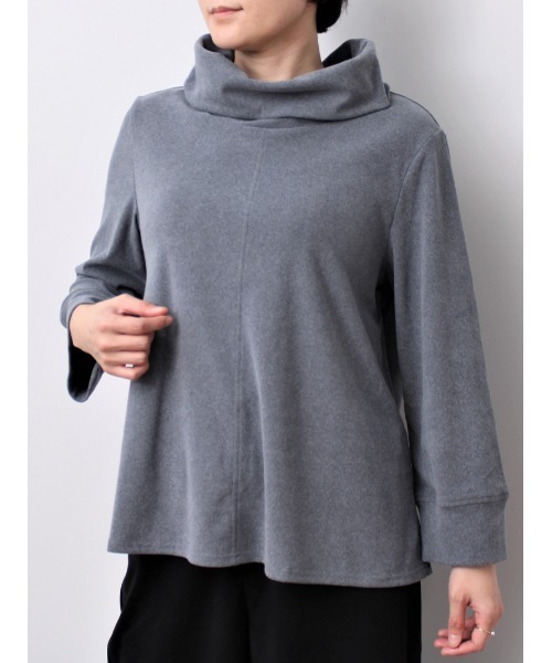 MB mint breeze(エムビーミントブリーズ)の「【M~5L 大きいサイズ】パウダー ニット タートルネック プルオーバー(Tシャツ/カットソー・レディース・ネイビー/グレー・5L/M/L/LL/4L/3L)」の3枚目の写真