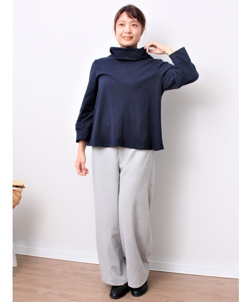 MB mint breeze(エムビーミントブリーズ)の「【M~5L 大きいサイズ】パウダー ニット タートルネック プルオーバー(Tシャツ/カットソー・レディース・ネイビー/グレー・5L/M/L/LL/4L/3L)」の12枚目の写真
