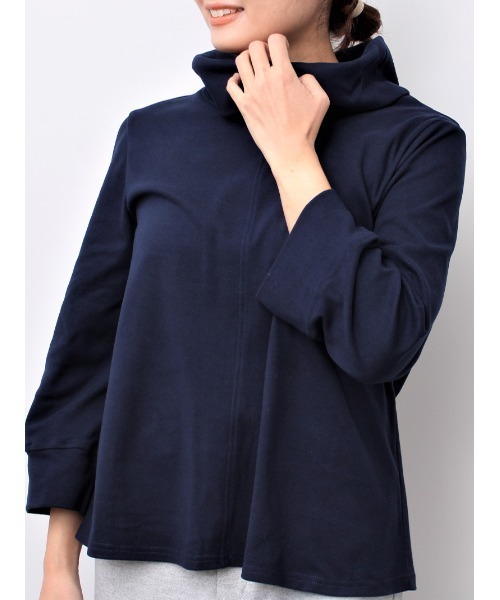 MB mint breeze(エムビーミントブリーズ)の「【M~5L 大きいサイズ】パウダー ニット タートルネック プルオーバー(Tシャツ/カットソー・レディース・ネイビー/グレー・5L/M/L/LL/4L/3L)」の6枚目の写真