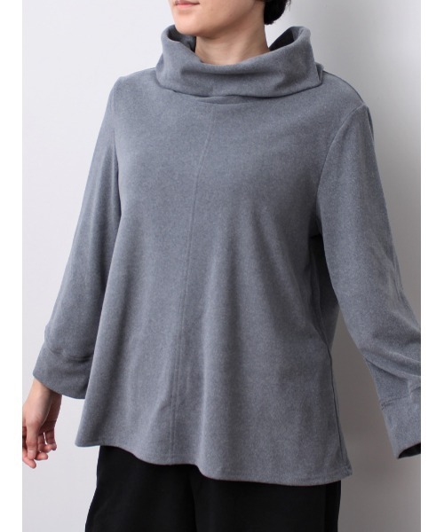 MB mint breeze(エムビーミントブリーズ)の「【M~5L 大きいサイズ】パウダー ニット タートルネック プルオーバー(Tシャツ/カットソー・レディース・ネイビー/グレー・5L/M/L/LL/4L/3L)」の4枚目の写真