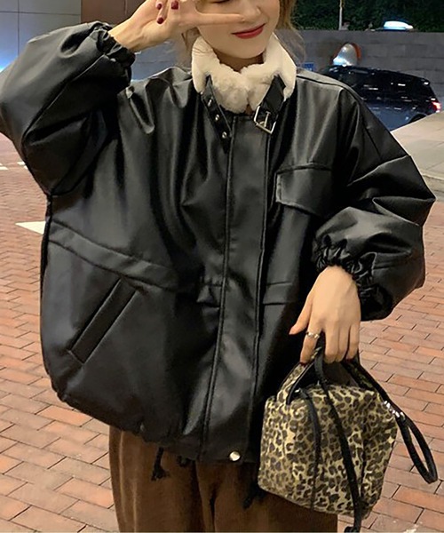 LOPASS（ロパス）の「ボアランチPUコート（その他アウター・レディース・ブラック・L/M/XL/S）」の2枚目の写真