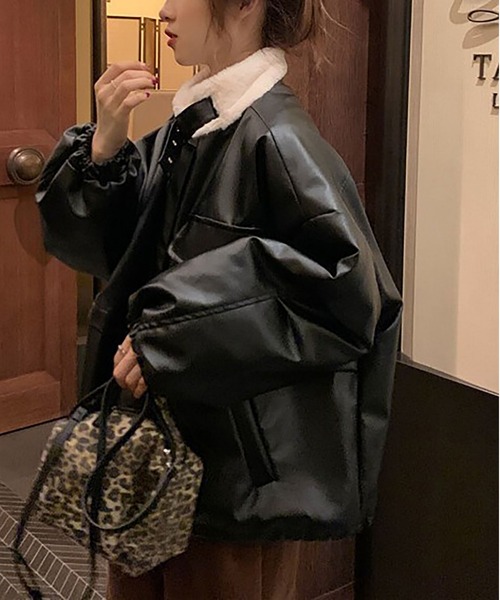 LOPASS（ロパス）の「ボアランチPUコート（その他アウター・レディース・ブラック・L/M/XL/S）」の6枚目の写真