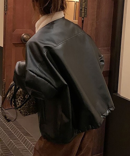 LOPASS（ロパス）の「ボアランチPUコート（その他アウター・レディース・ブラック・L/M/XL/S）」の7枚目の写真