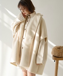 ムートンボアポンチョコート