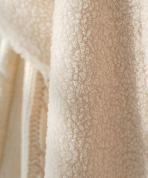 rectangle（レクタングル）の「ムートンボアポンチョコート（ポンチョ・レディース・ブラック/アイボリー・FREE）」の12枚目の写真