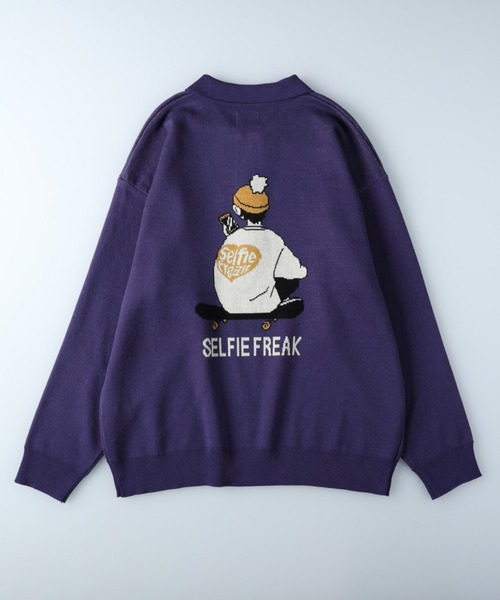 Right-on（ライトオン）の「ハーフジップニットポロ（ニット/セーター・メンズ・パープル/イエロー/レッド/オフホワイト・M/XL/L）」の7枚目の写真