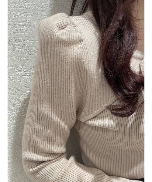 EATME（イートミー）の「リボンデコルテニットTOP（ニット/セーター・レディース・グリーン/ブラック/ベージュ・FREE）」の20枚目の写真