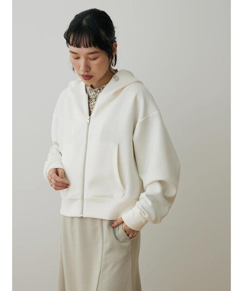 CRAFT STANDARD BOUTIQUE（クラフトスタンダードブティック）の「ダンボールZIPパーカー（パーカー・レディース・アイボリー/ブラック/グレイッシュベージュ・M/L）」の6枚目の写真