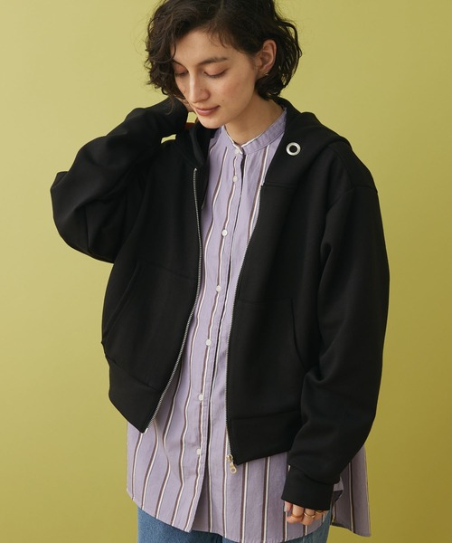 CRAFT STANDARD BOUTIQUE（クラフトスタンダードブティック）の「ダンボールZIPパーカー（パーカー・レディース・アイボリー/ブラック/グレイッシュベージュ・M/L）」の3枚目の写真
