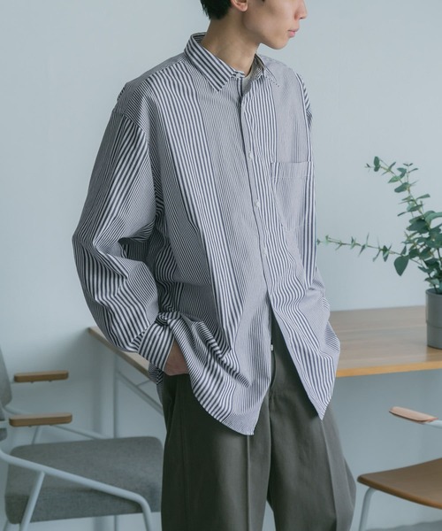 FORK&SPOON（フォークアンドスプーン）の「FORK&SPOON　ストライプRCシャツ（シャツ/ブラウス・メンズ・ブルー系その他/ホワイト系その他・4/5）」の14枚目の写真