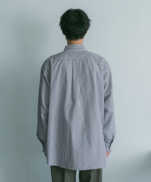 FORK&SPOON（フォークアンドスプーン）の「FORK&SPOON　ストライプRCシャツ（シャツ/ブラウス・メンズ・ブルー系その他/ホワイト系その他・4/5）」の7枚目の写真