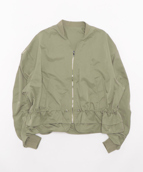 Q（キュー）の「ミリタリーギャザーブルゾン（ブルゾン・レディース・ベージュ/カーキ・MEDIUM）」の16枚目の写真