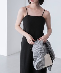 カップ付き ダブルストラップ キャミワンピース