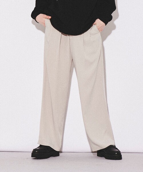 tk.TAKEO KIKUCHI（ティーケータケオキクチ）の「◆なめらかワイドストレートパンツ（その他パンツ・メンズ・ブルー/グリーン/マスタード/ブラック/ベージュ・01/02/03）」の3枚目の写真