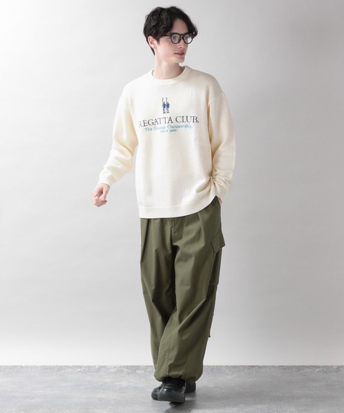 RAGEBLUE(レイジブルー)の「【REGATTA CLUB/レガッタクラブ】ブランドロゴ刺繍ニットクルー(ニット/セーター・メンズ・ホワイト/レッド・MEDIUM/LARGE)」の12枚目の写真